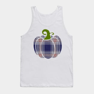 Red, White, and Blue Flannel Pumpkin Tank Top